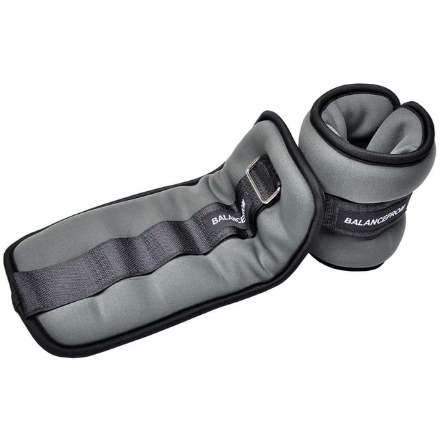 Balancefrom Tobillo, Muñeca, Brazo, Pierna, Pesas Totalmente Ajustables, 3 Libras Cada Uno (Par De 6 Libras), Gris