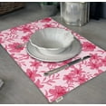 thumbnail image 3 of Vargottam Placemats- Placemat For Dining Table, Set Of 4- Printed & Reversible CottonNapkin-IndoorPlacematsFor Home & Kitchen Dining Table- Florals (Pink), 3 of 5