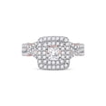 thumbnail image 2 of 14kt Two-tone Gold Princess Diamond Bridal Wedding Ring Band Set 1-1/2 Cttw, 2 of 4