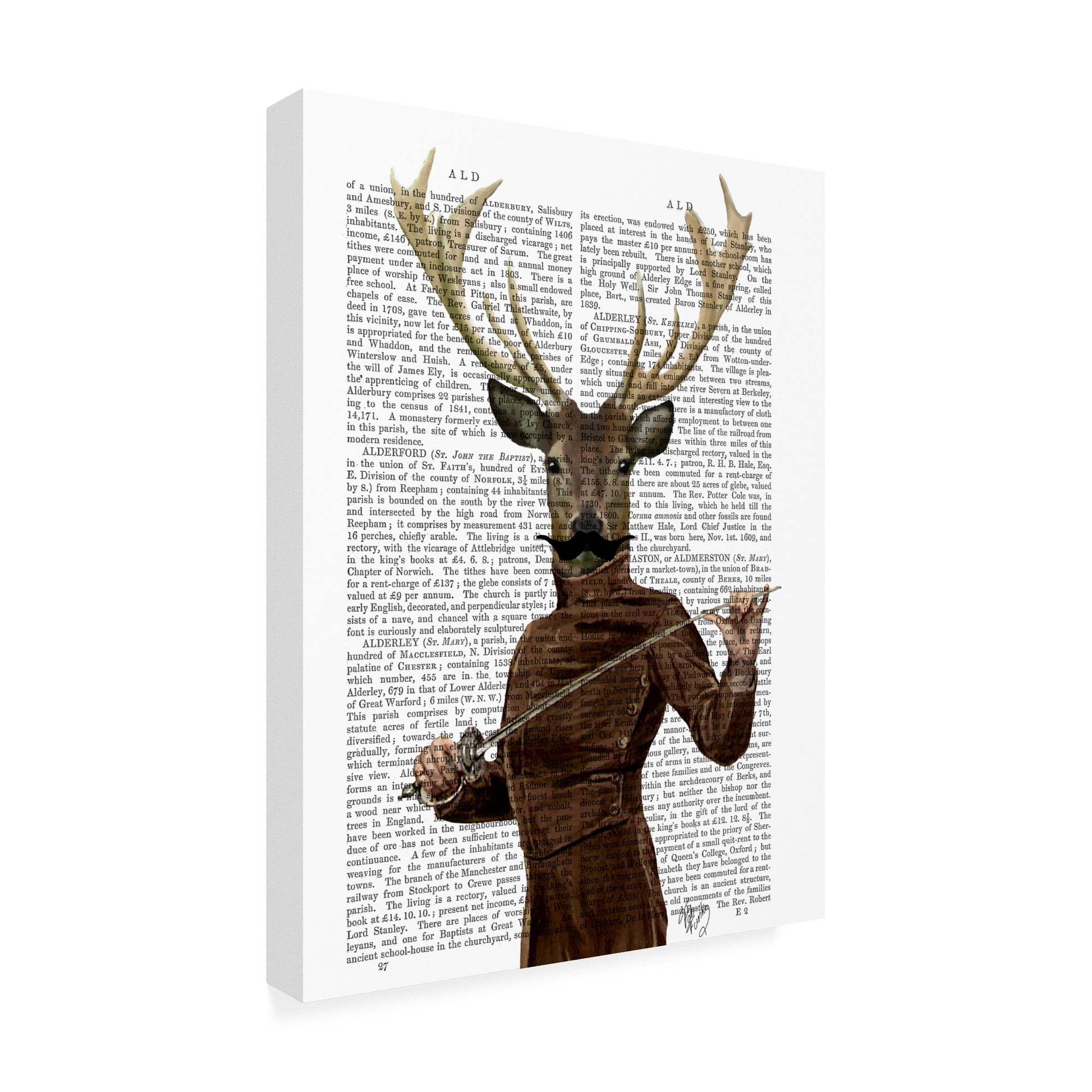 Trademark Fine Art 'Fencing Deer, Portrait' Canvas Art by Fab Funky