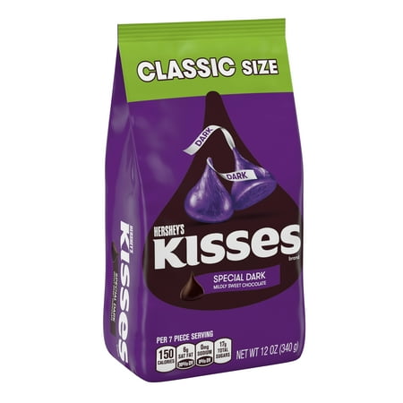 Hershey's Kisses Special Dark Mildly Sweet Chocolate Candy, 12 Oz.