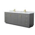 thumbnail image 7 of Wyndham Collection Miranda 84" Metal & Wood Double Bathroom Vanity in Blue/Black, 7 of 7