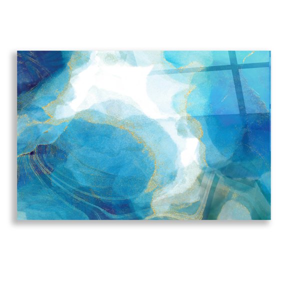Epic Art 'Partly Cloudy' by Delores Naskrent, Acrylic Glass Wall Art, 24"x16"