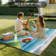 thumbnail image 4 of Beach Ocean Waves Outdoor Rug 4x6 Ft - Reversible Patio Rug Outdoor Camping Rugs, Summer Tropical Palm Tree Leaves Washable Indoor Outdoor Area Rugs, Non-Slip Outdoor Carpet Runner for Deck/Porch, 4 of 8