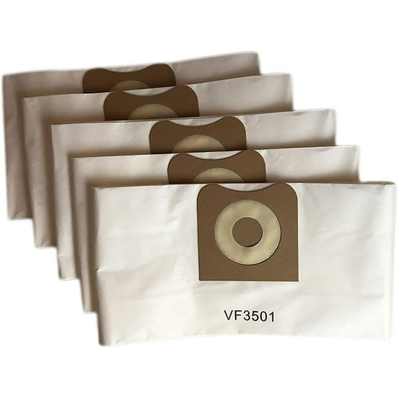 5 Pack Replacements Ridgid VF3501 3-4.5 Gallon Wet/Dry Vacuum Bags Part # VF3501