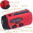 thumbnail image 2 of Dinamo de emergencia NOAA FM AM WB Radio meteorológica Radio de manivela solar con linterna de 3 LED y banco de energía de 1000 mAh para senderismo Camping Tormenta de nieve Huracán, 2 of 5
