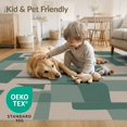 thumbnail image 4 of ODIKA 6'x9' Teal Green Abstract Geometric Kasbah Washable Area Rug Modern Art Style With Bold Shapes And Clean Lines Non-Slip, Chair-Friendly, for Dining Room, Under Table, Office Décor, 4 of 7