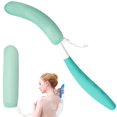 thumbnail image 1 of Kkaffe Cepillo de baño para Espalda de 15,35"" con Esponja, fregador de Espalda, Malla de baño con Mango Largo Curvo Antideslizante, Cepillo para el Cuerpo de baño para Ayuda a Personas Mayores a baña, 1 of 1
