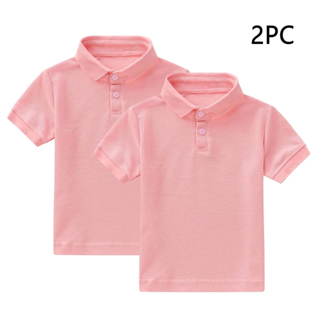 YUNAFFT Polos Garçons & Filles Été Manches Courtes Col Rond Couleur Unie Lot de 2 Décontracté