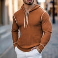 thumbnail image 2 of Yiaimeir Mens Casual Textured Pullover Hoodie Long Sleeve Half Zip Lightweight Sweatshirt for Everyday Comfort and Style, 2 of 3