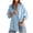 Blue, variant on Women's Oversized Button Down Shirts Plus Size Long Sleeve Striped Shirt Boyfriend Collared Office Work Shirt Chest Pocket Casual Lightweight Blouses Black 3XL