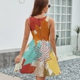 thumbnail image 6 of Multi-Color Leaves Dress Summer Street Style Dresses Female Sleeveless Printed Sundress, 6 of 7