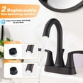 thumbnail image 3 of Sunrinx 4-Inch Bathroom Sink Faucet Matte Black 2 Handle Centerset High Arc Swivel Faucet, 3 of 12