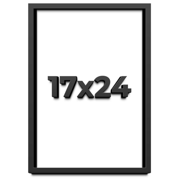 17x24 Shadow Box Frame Black | 1 inches Deep Real Wood Contemporary Shadowbox Display Frame | UV