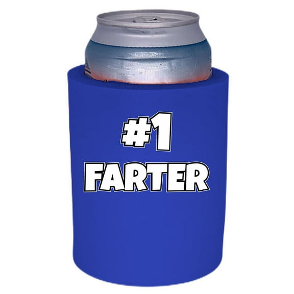 #1 Farter Thick Foam Old School Can Coolie (Royal Blue)
