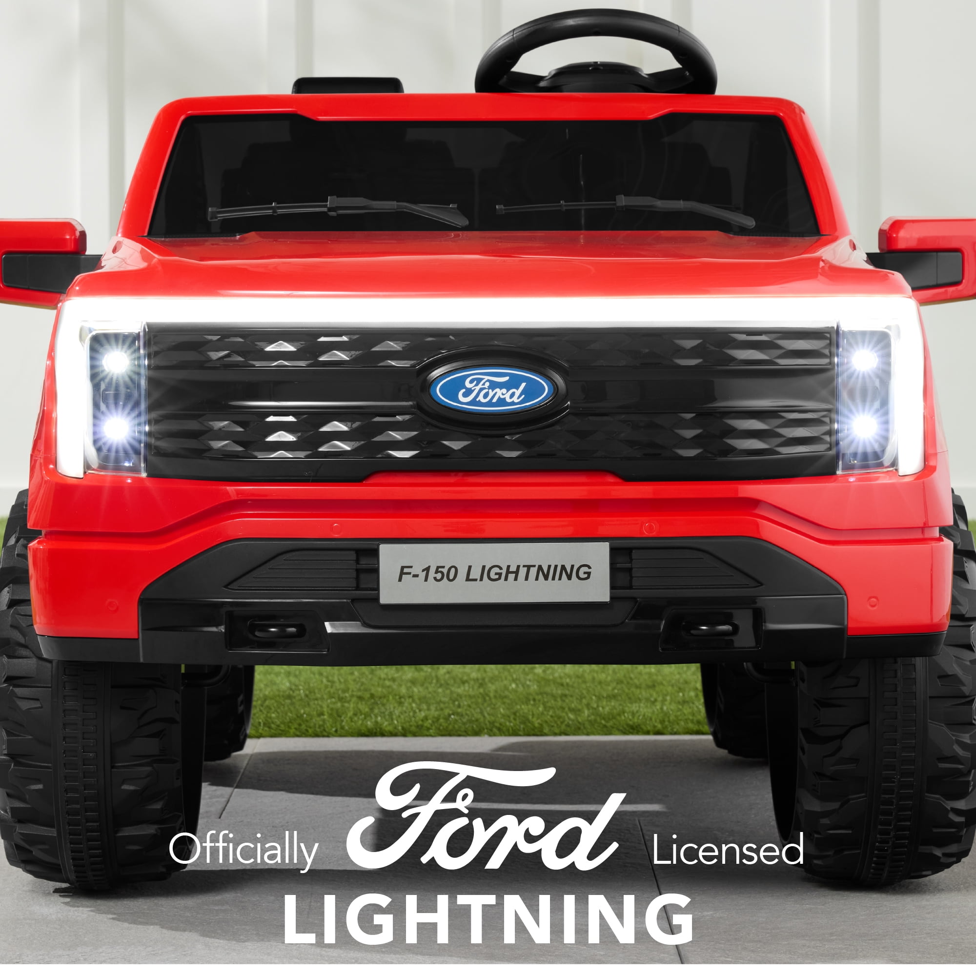 Best Choice Products Kids 24V Ride On Truck Officially Licensed Ford Lightning w/ Remote, LED Lights, 2 Speeds - Red