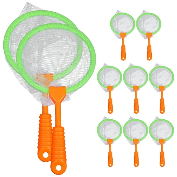 KAKOWELY 10 Pcs Filets de Pêche Portatifs pour Enfants Jouet de Pêche en Plein Air Attrape-Poisson Filet,8.66"X4.72"X0.2"