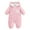 Pink-1, variant on Jumpsuit White Onesie Baby Girl Long Sleeve Button down Hooded Jumpsuit with Bear Ears Warm Clothes for Baby Girl Boy Clothes 0-3 Months