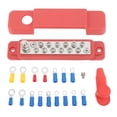 thumbnail image 1 of Kit de bloque de distribución de energía de 12 terminales Bloque de distribución de energía Barra colectora con cubierta para automóvil Barco Rojo, 1 of 20