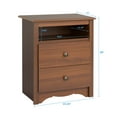 thumbnail image 3 of Prepac Sonoma 2 Drawer Tall Bedroom Nightstand With Open Shelf, Cherry, 3 of 6
