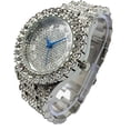 thumbnail image 3 of Charles Raymond Blinged Out Round Metal Mens Color on Blast Silver Tone Iced Out Hip Hop Wristwatch with Diamond Time Indicators - Ice on Fire!!! - ST10327DxxS (Classic Silver - Silver), 3 of 3