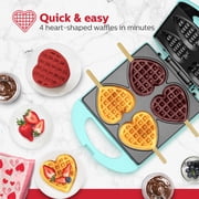 Holstein Housewares 4-Section Heart-Waffle Maker, Mint Electric Belgian Waffle Makers