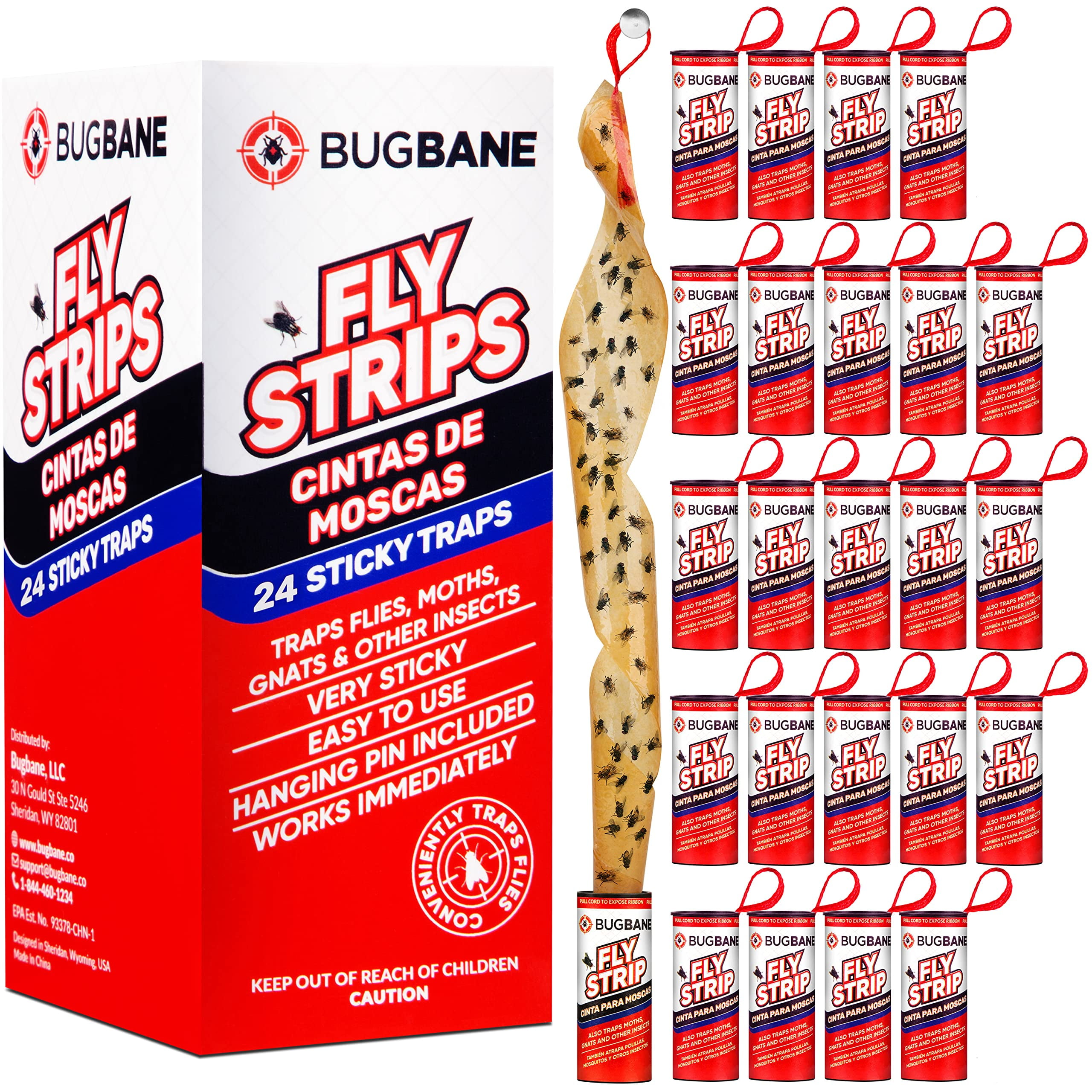 NOGIS 16 Pcs Fly Strips Indoor Sticky Hanging with Pins. Fly Trap Fly Paper  Strips Indoor Hanging Fly Tape for Indoors and Outdoor. Fly Catcher Fly  Ribbon Sticky Fly Traps for Indoors Flypaper. 