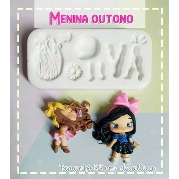 Silicone Mold Menina Outono  - Autumn Girl Collection  Artes da Cris