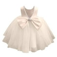 thumbnail image 3 of Satin Tulle Flower Girl Dress With Bow Knot For Birthday Wedding Flower Girl Dress, 3 of 5