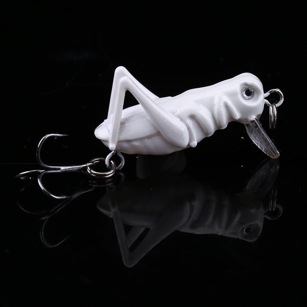 5 Señuelos De Pesca De 4 Cm, Cebo Duro De Saltamontes Artificial # 2, Material ABS, Anzuelos Triples Realistas, Pesca En Agua Superior Para Peces De Boca Pequeña