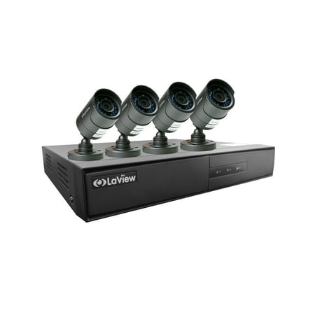 Built In Pinhole - LaView 8 Channel Security System W/ 4 HD 720P Indoor/Outdoor Surveillance Cameras- Built in Storage 1TB Hard Drive, Motion Detection, Remote View, Instant Mobile Notifications/Alerts