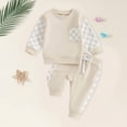 thumbnail image 2 of HCNTES Toddler Boy Winter Clothes Toddler Baby Boy Clothes 1T 2T 3T 4T 5T Fall Winter Outfits Contrast Color Long Sleeve Sweatshirt + Pants Sets Baby Winter Clothes, 2 of 5
