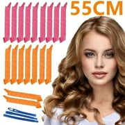Magic Curler Spiral Curl Magic Styling Set No Heat Curler Color Curler Long Hair With Styling Hook Tool (55Cm)