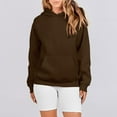 thumbnail image 5 of Thin Hoodies for Women, Yigetop Women Hoodies Fleece Oversized Sweatshirt Casual Basic Long Sleeve Athletic Workout Pullover Fall Clothes Drop Shoulder Hoodie Brown S, 5 of 8