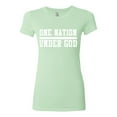 thumbnail image 2 of Wild Bobby One Nation Under God Inspirational/Christian Women Slim Fit Junior Tee, Mint, Medium, 2 of 5