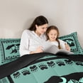 thumbnail image 5 of Feelyou Cartoon Rustic Bear Queen Comforter Set for Kids, Green Western Boho Aztec Bedding Sets, Rustic Lodge Cabin Reversible Bedding Comforter Set, Super Cozy Room Decor, 3-Piece, 5 of 8