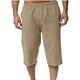 thumbnail image 2 of Pantalones de Lino Casual Suelto Cortado, Color Sólido Cordón Mezcla de Algodón para el Uso Diario, 2 of 7