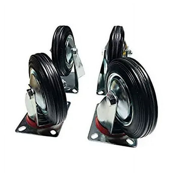 4-Pack of 3" Small Solid Rubber Casters (2 Swivel and 2 Fixed)