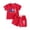 Outfits D05-Red, variant on 4th of July Toddler Boy Outfit Flag Embroidered Short Sleeve Toddler Baby Boy 4th of July Outfit Crewneck Shirt Matching Shorts Set Summer Blue 18-24 Months