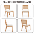 thumbnail image 6 of PORKISS Rattan Dining Chairs Set of 4, Farmhouse Beige Kitchen Chairs with Cane Back, Upholstered Dining Room Chairs with Solid Wood Frame, Side Chairs for Kitchen, Dining Room, 6 of 10