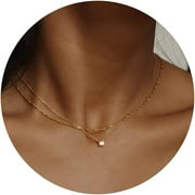 TOTF Diamond Necklaces for Women, Dainty 14k Gold Plated Long Lariat Necklace Simple Gold CZ Diamond Choker Necklaces for Women Trendy Gold Necklace Jewelry Gifts for Girls