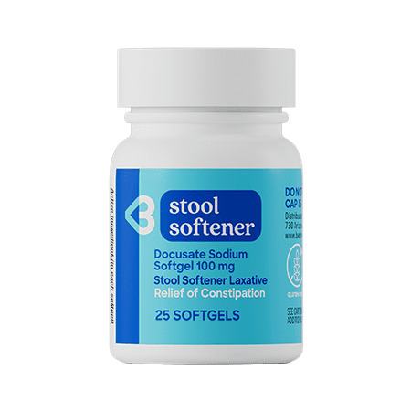 BETR Remedies Stool Softener Laxative, for Constipation, Docusate Sodium 100 mg, 24 Softgels