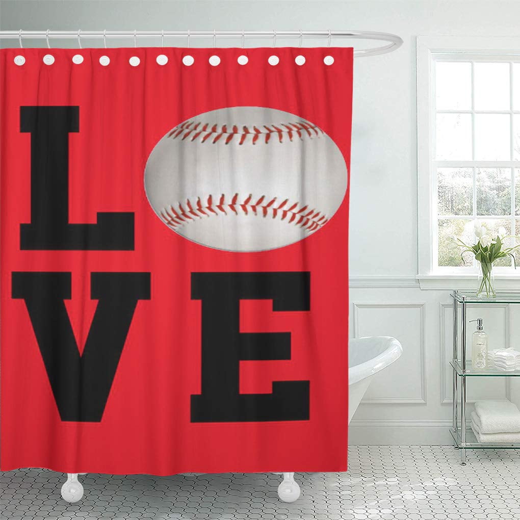 Yusdecor Softball Baseball Love Customizable Solargil Sports Kids Room Bathroom Decor Bath Shower Curtain 66x72 Inch Walmart Canada