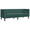 thumbnail image 2 of vidaXL Chesterfield Sofa with Bolsters 3-Seater Dark Green Velvet, 2 of 9