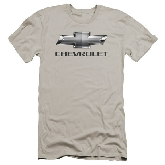 Chevrolet Chevy Bowtie Premium Canvas Adult Slim Fit 30/1 T-Shirt Silver