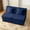 Loveseat + Blue, variant on Modern Armless Loveseat, Black Boneless Corduroy Couch for Small Spaces, Compact Apartments or Living Rooms, No Assembly Required