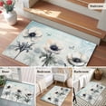 thumbnail image 6 of Teal Spring Floral Bathroom Rug Washable 2x3 Entryway Rug Non Slip Vintage Botanical Summer Flowers Front Door Mat Low Pile Indoor Doormat Throw Floor Carpet for Kitchen Bedroom Entrance, 6 of 7