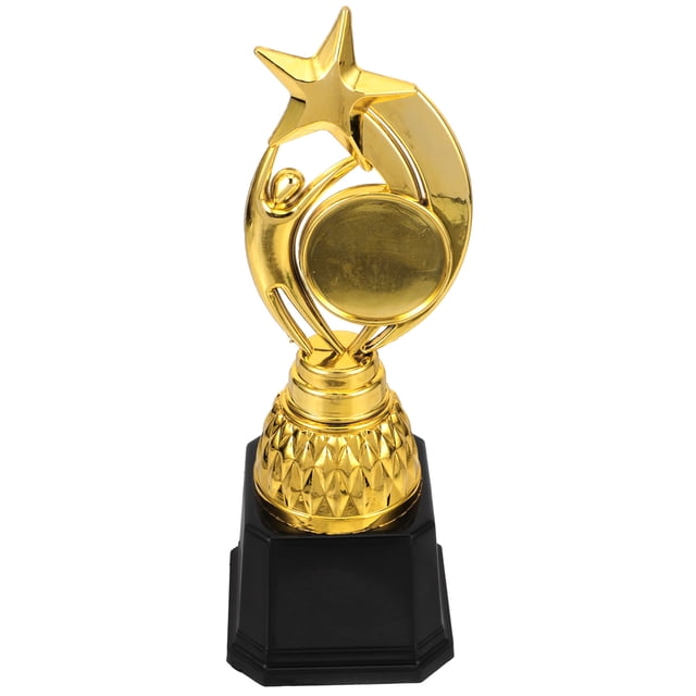Miangastore Trophée de Récompense Sportive à la Mode Trophée Étoile en Plastique pour Étudiants Enfants Compétition Sportive Match Taille m (Doré)