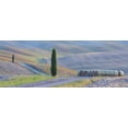 thumbnail image 2 of Delisle, Gilles 24x11 White Modern Wood Framed Museum Art Print Titled - Italy, Tuscany Hay bales and farmland, 2 of 4