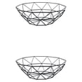 thumbnail image 3 of Advancent Frutero Malla de hierro Cesta de fruta tejida Cocina Encimera Vegetal Decorativo Negro 2Conjunto, 3 of 6